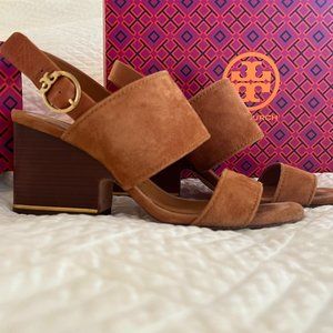 Tory Burch Selby 75mm Block Heel Suede Sandals size 6.5